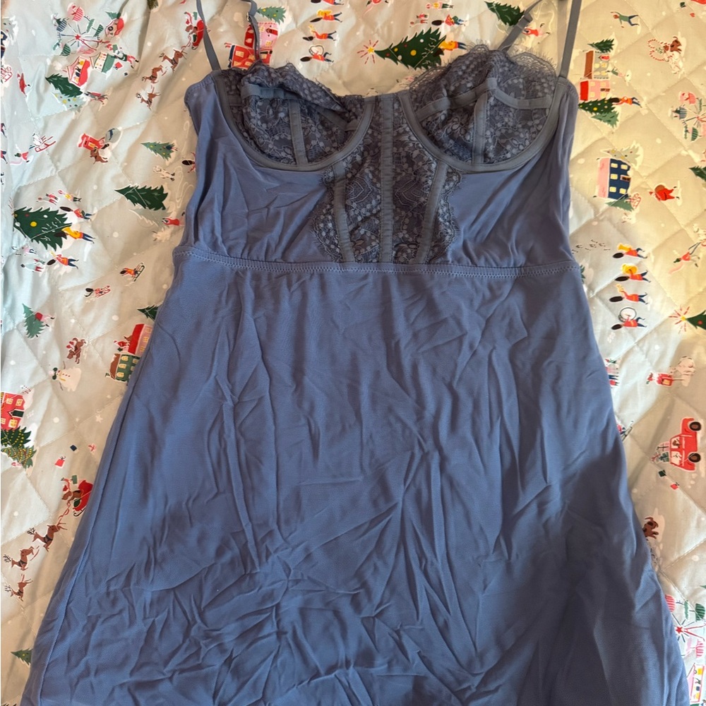 UO Blue Lace corset dress NWT